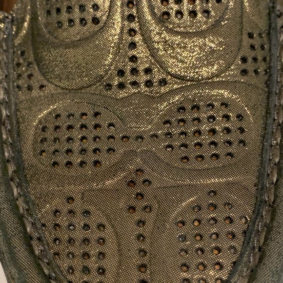 Coach ‘Pat’ Metallic Driving Moccasins Loafers Flats Leather Size 6 Rare - Picture 5 of 13